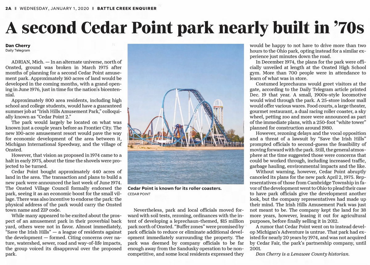 Frontier City - Jan 2020 Article